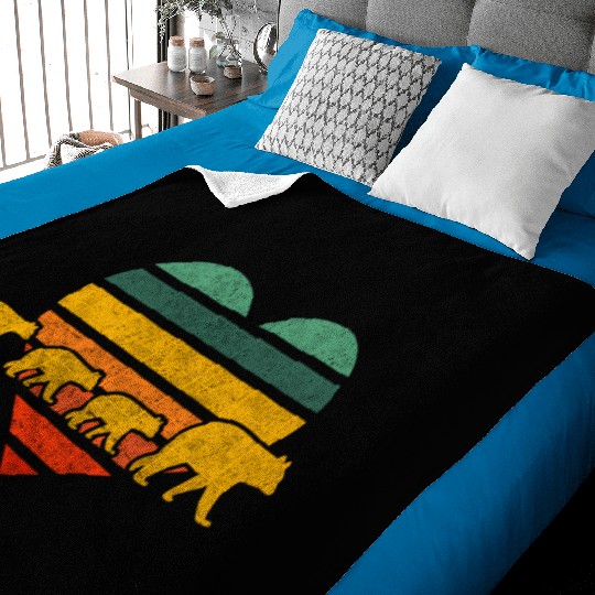 Mama Bear Three Cubs Heart Mothers Day Baby Blankets