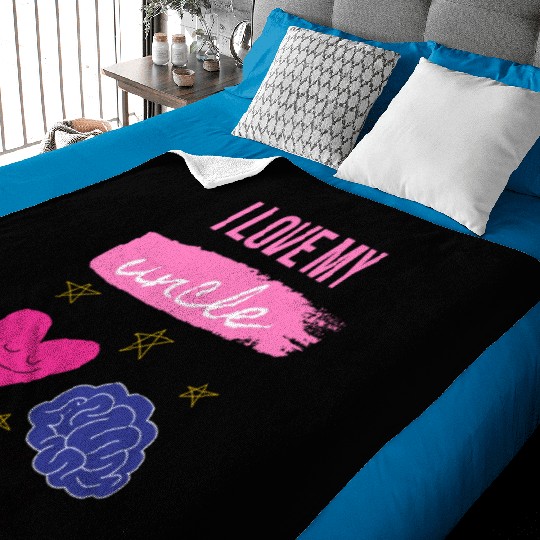 I Love My Uncle s Brain Baby Blankets