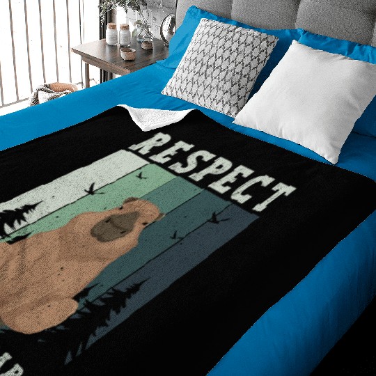 Retro Respect The Capybara Capybara Lover Meme Baby Blankets
