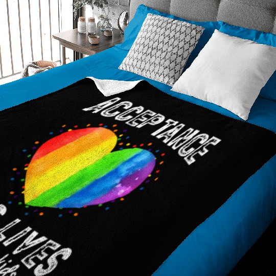 Acceptance Saves Lives Protect Trans Watercolor Baby Blankets