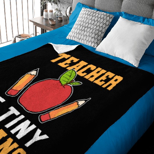 Teacher of Tiny Humans Childcare Worker Gift Baby Blankets