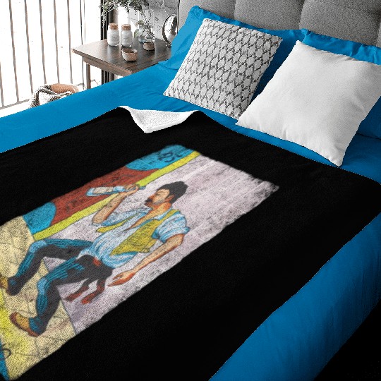 Loteria El Borracho Colorful Tarot Card Baby Blankets
