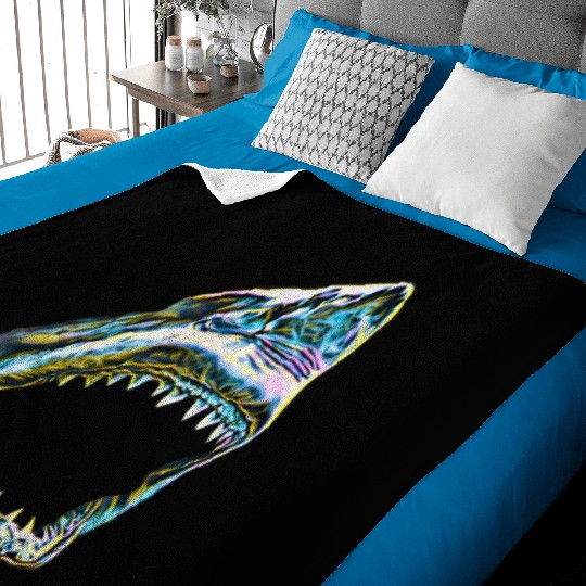 Great White Shark Motif Sharks Baby Blankets