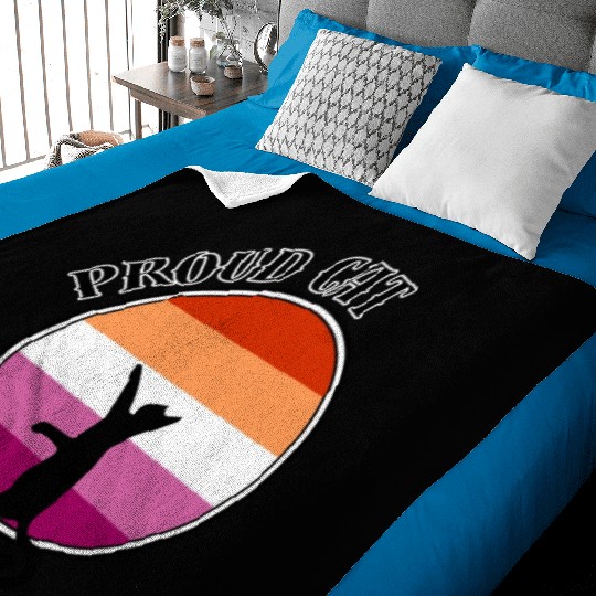 LGBTQ Proud Cat, Pride Month, Lesbian Flag Baby Blankets