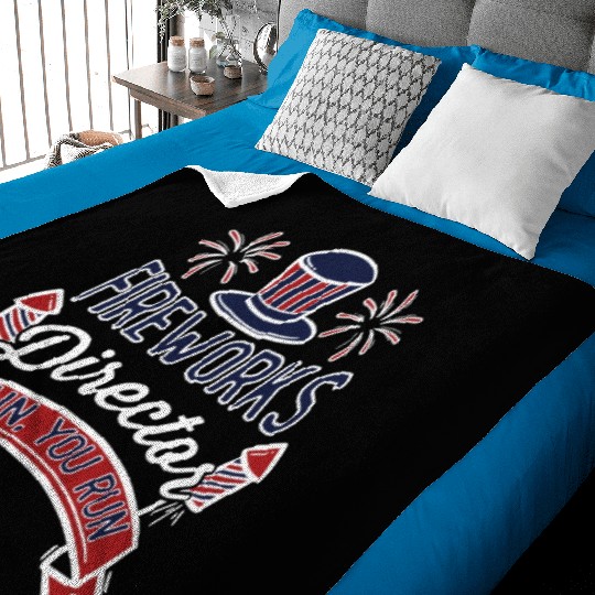 Fireworks Director 4th of July Baby Blankets