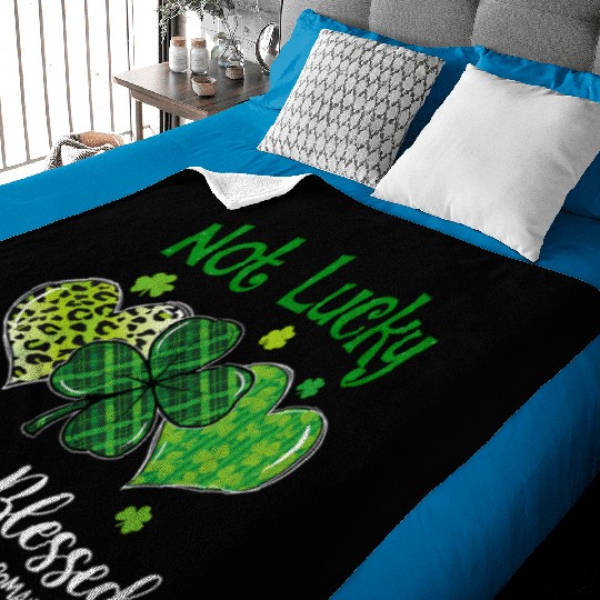 Not Lucky ly Blessed Christian Shamrock St Baby Blankets