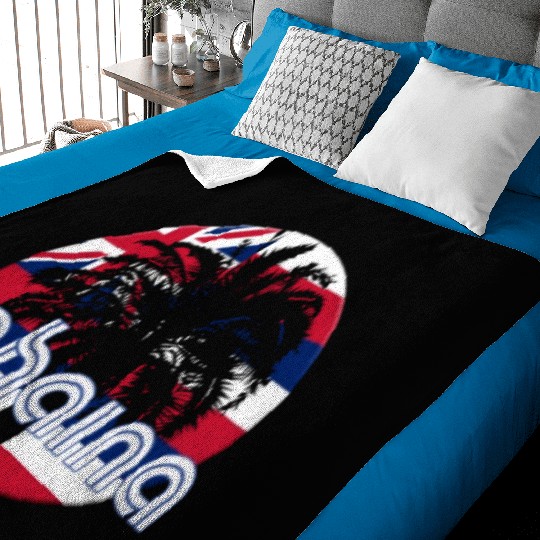 Lahaina Maui Hawaii Hawaiian Flag Native Palm Tree Baby Blankets