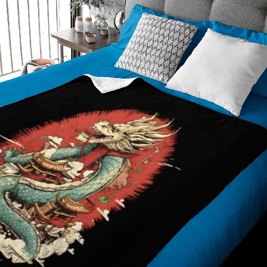 Sushi Dragon Japanesse Kawaii Baby Blankets