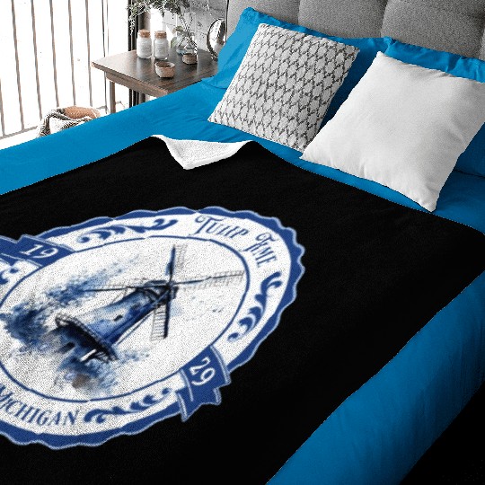 Delft Style Tulip Festival Time in Holland, Mi. Baby Blankets