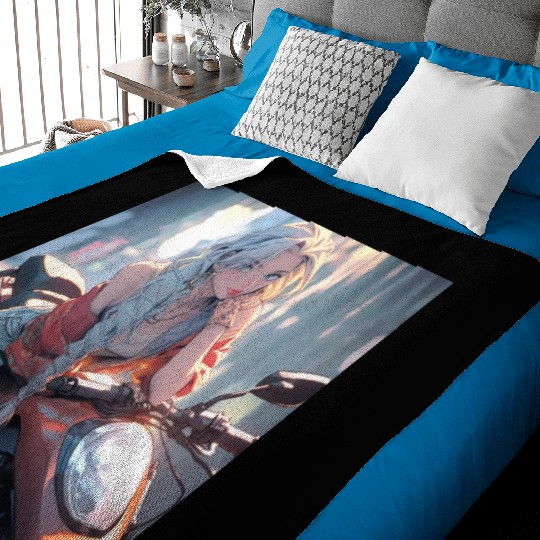 Cool Biker Chick Baby Blankets