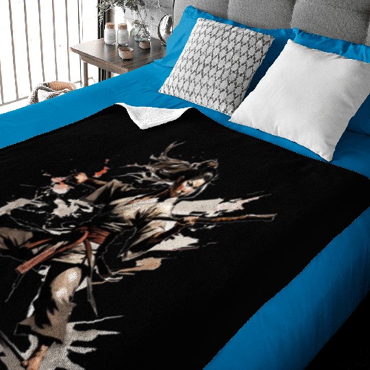 Karate girl Baby Blankets