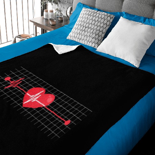 Funny Heart Beats Nurse Medical Design Baby Blankets