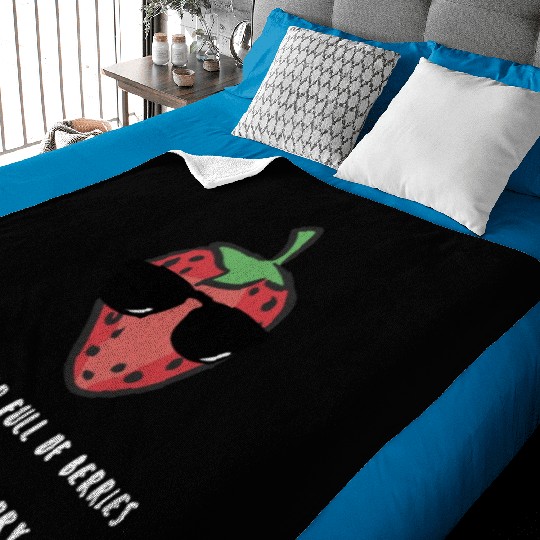 Strawberry world white Baby Blankets