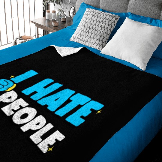 I Hate People Retro cool Baby Blankets