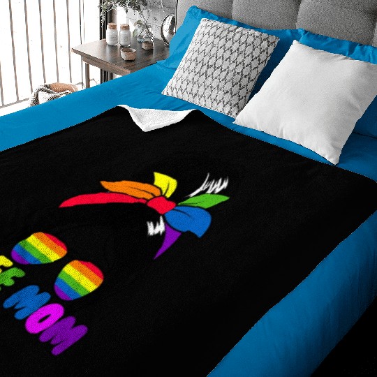 Free Mom Hugs Womens Messy Bun LGBTQ Free Mom Hugs Baby Blankets