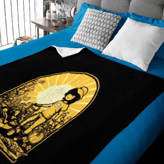 Mower Gardening Lawn Mowing Gardener Anime Kawaii Baby Blankets