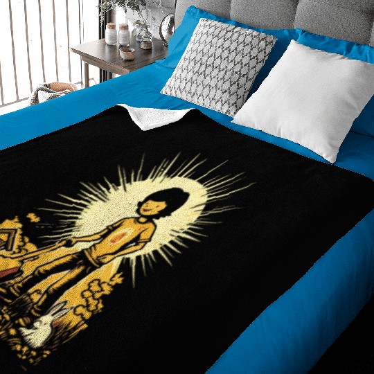 Mower Gardening Lawn Mowing Gardener Anime Kawaii Baby Blankets