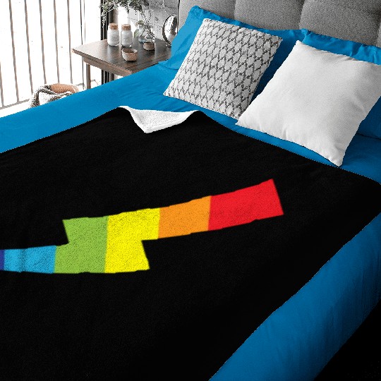 Awesome Rainbow Lightning Bolt Print Baby Blankets