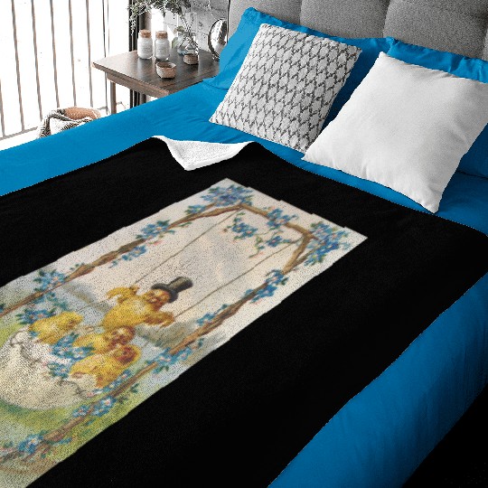 Vintage Easter Card Baby Blankets