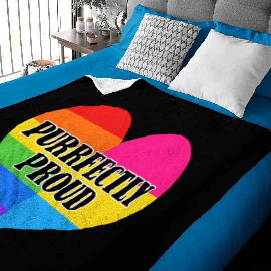 Purrfectly Proud Rainbow Pansexual Flag Heart Baby Blankets