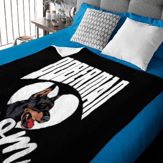 Doberman Mom Baby Blankets