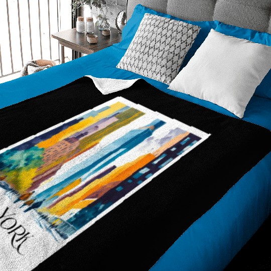 People walking to One World Trade Centre New York Baby Blankets