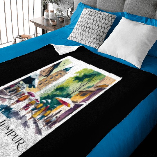 People walking in streets of Kuala Lumpur Malaysia Baby Blankets