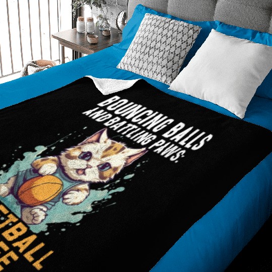 Basketball Cat Basketball Player I Love Basketball Baby Blankets