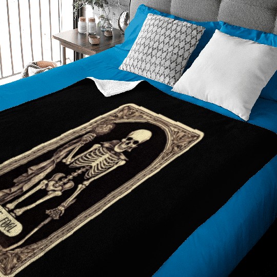The Fool Skeleton Tarot Card Baby Blankets