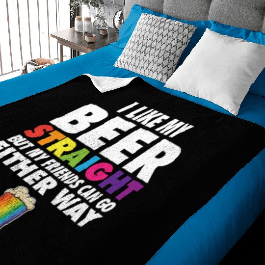Proud Ally LGBT I Like My Beer Straight Rainbow Baby Blankets