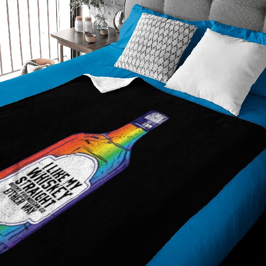 LGBT Proud Ally I Like My Whiskey Straight LGBTQ Baby Blankets