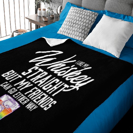 LGBT Proud Ally I Like My Whiskey Straight Gay Baby Blankets