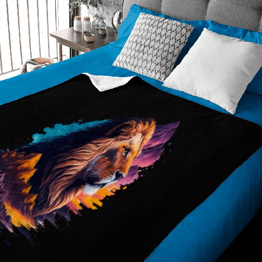 Abstract Lion illustration Baby Blankets