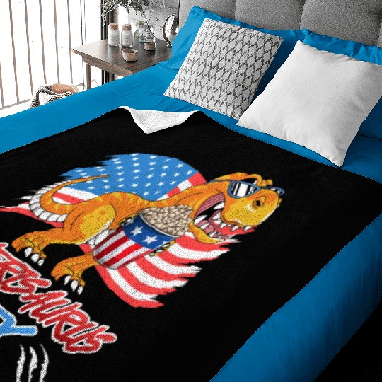 Amerisaurus Rex America Party Independence Day Baby Blankets