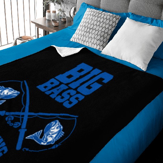 Big Bass Fishing Baby Blankets