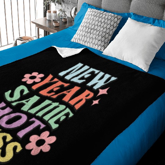 New Year Same Hot Mess quote green Baby Blankets