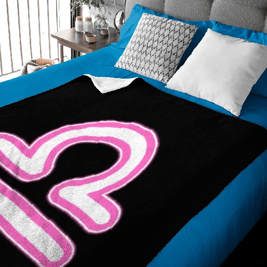 Libra Zodiac Sign Neon Pink Baby Blankets