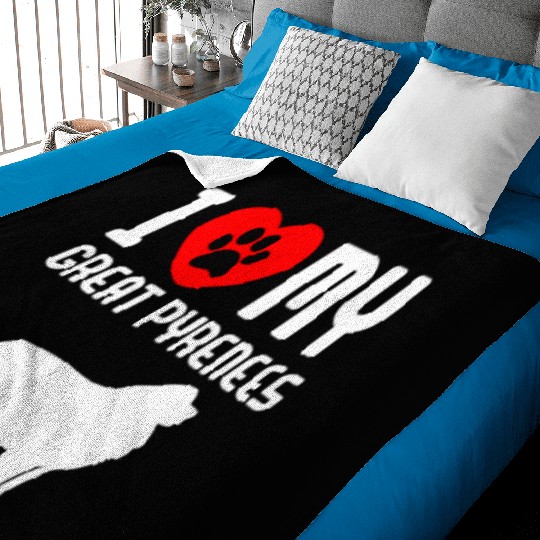 I Love My Great Pyrenees Baby Blankets