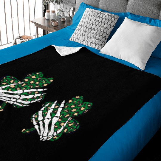 Shamrock Leopard Hands Baby Blankets