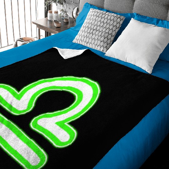 Libra Zodiac Sign Neon Green Baby Blankets