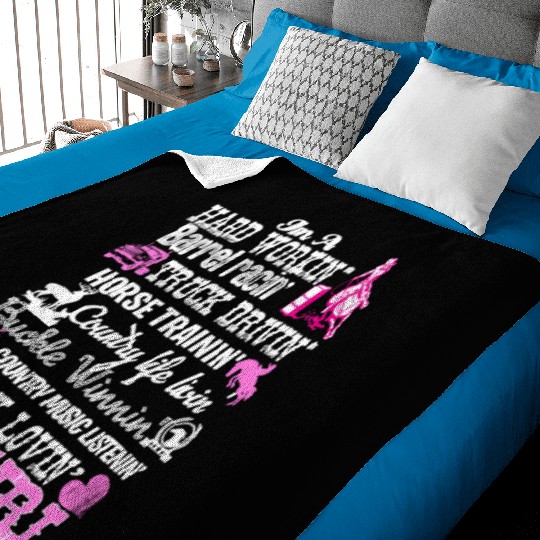 Barrel Racing Cowgirl Baby Blankets