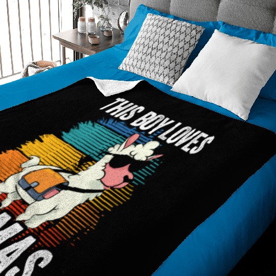 This Boy Loves Llamas Animal Llama Cute Sayings Baby Blankets