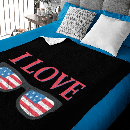 I Love America Baby Blankets