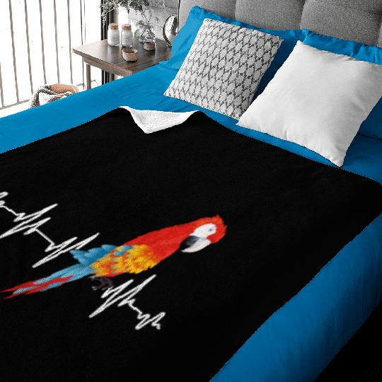 Macaw Heart Beat Parrot lover Macaws Parrots Baby Blankets