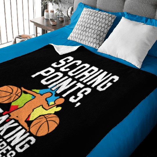 Autism Basketball Autism Warrior Basketball Player Baby Blankets