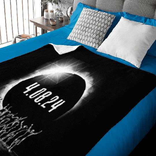 Total Solar Eclipse Party Crowd Silhouette 4.08.24 Baby Blankets