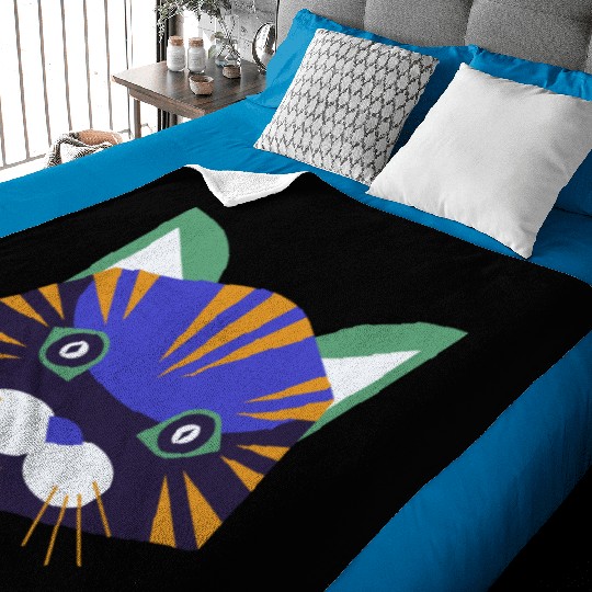 Colorful Cat Face Baby Blankets