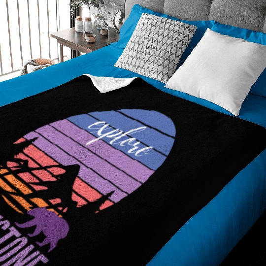 Cute Pink and Purple YStone Mountain Sunset Baby Blankets