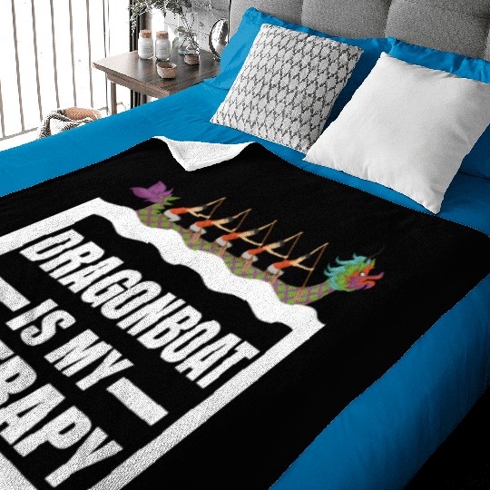 Dragon Boat Racing Is My Therapy Funny Dragonboat Baby Blankets