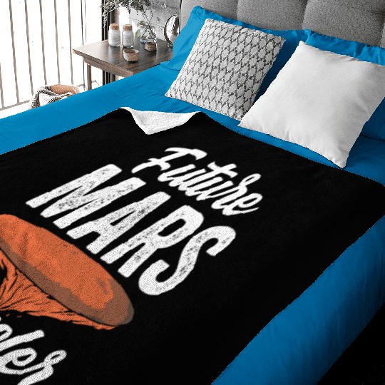 Future Mars Traveler Explorer Planet Space Baby Blankets